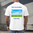 Out Standing In Her Field Graduation Tee Men's Back Print T-Shirt