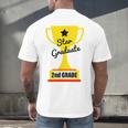 Star Graduate Second Grade Graduation Trophy Cup Men's Back Print T-Shirt