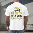 Super Proud Little Sister Of 2025 Graduate Graduation Family Men's Back Print T-Shirt