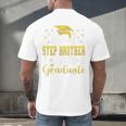 Super Proud Step Brother Of 2025 Graduate Graduation Family Premium Men's Back Print T-Shirt