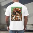 History Month Black Afro Girl Women Book Lovers Floral Men's Back Print T-Shirt