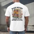 History Month Teacher Reading Book Lover Floral Stack Premium Tri-Blend Men's Back Print T-Shirt