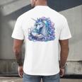 Unicorn Reading For Book Lovers Readers Men's Back Print T-Shirt Unicorn Reading For Book Lovers Readers Men's Back Print T-Shirt