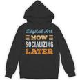 Digital Art Now Minimal Socializing Introvert Vintage Unisex Hoodie