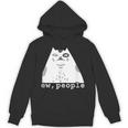 Ew People Introvert Sayings Sarcastic Cat Quote Unisex Hoodie