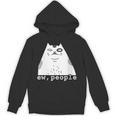 Ew People Introvert Sayings Sarcastic Cat Quote Unisex Hoodie