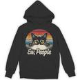 Ew People Retro Cat Vintage Anti Social Introvert Unisex Hoodie