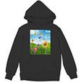 Frutiger Aero Aesthetic Tech Scenery Fishes Sunflower Unisex Hoodie