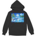 Frutiger Aero Dolphin Sunset Ocean With Palm Trees Y2k Unisex Hoodie