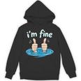 I'm Fine Drowning Thumbs Up Introvert Meme Humor Unisex Hoodie