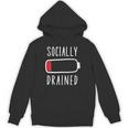Introvert Socially Drained Battery Unisex Hoodie Introvert Socially Drained Battery Unisex Hoodie