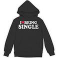 I Love Being Single Red Heart Anxious & Introvert Girl Club Unisex Hoodie