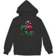 Nostalgia Holiday Tees -Adult Christmas Flamingo Small Short Sleeve Crew Neck Cotton Polyester Lightweight Ribbed Cuff Winter Unisex Hoodie