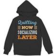 Quilting Now Minimal Socializing Introvert Vintage Unisex Hoodie