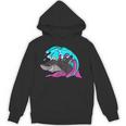 Retro 80s Shark Whale Diving Nostalgia Shark Party Unisex Hoodie Retro 80s Shark Whale Diving Nostalgia Shark Party Unisex Hoodie