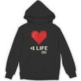 Retro Gamer 1 Life Pixel Heart – 8-Bit Gaming Nostalgia Unisex Hoodie