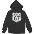 Retro Route 67 Highway Sign Vintage Road Nostalgia Unisex Hoodie Retro Route 67 Highway Sign Vintage Road Nostalgia Unisex Hoodie