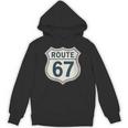 Retro Route 67 Highway Sign Vintage Road Nostalgia Unisex Hoodie Retro Route 67 Highway Sign Vintage Road Nostalgia Unisex Hoodie