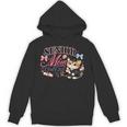 Senior Mom Class Of 2027 Cute Cat Graduation Pink Bows Girls Unisex Hoodie