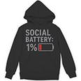 Social Battery 1 Percent Introvert Mood Minimalist Unisex Hoodie Social Battery 1 Percent Introvert Mood Minimalist Unisex Hoodie