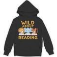 Wild About Reading Cute Animal Book Lover Kids Unisex Hoodie