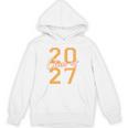 Class Of 2027 Graduation Varsity Orange On The Back Premium Tri-Blend Unisex Hoodie