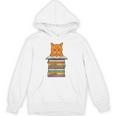 Cute Orange Tabby Cat Reading On Pile Of Books Unisex Hoodie