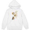 Cute Reading Cat With Kitten Dandelion Flowers Book Lover Unisex Hoodie