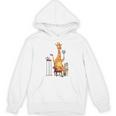Giraffe Reading Tea Books Coffee Book Lover Graphic Unisex Hoodie