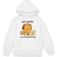 Go Away I'm Introverting Cozy Cat With Laptop And Coffee Unisex Hoodie Go Away I'm Introverting Cozy Cat With Laptop And Coffee Unisex Hoodie