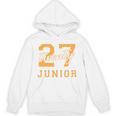 Junior Class 2027 Graduation Back To School Orange Letters Premium Tri-Blend Unisex Hoodie