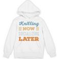 Knitting Now Minimal Socializing Introvert Vintage Unisex Hoodie