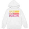 Peace Love Engineering Engineer School Graduation Retro Unisex Hoodie
