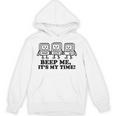 Retro Pager Squad Minimalist Monochrome Cartoon Nostalgia Unisex Hoodie