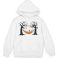 Skeleton Reading Book In Hammock Halloween Reader Unisex Hoodie