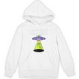 I Wanna Go Home Introvert UFO UAP Flying Saucer Trippy Alien Raglan Baseball Tee Unisex Hoodie
