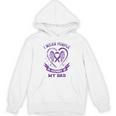 I Wear Purple In Memory Of My Dad Alzheimers Awareness Heart Unisex Hoodie