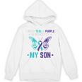 I Wear Teal Purple In Memory Of My Son Suicide Awareness Premium Tri-Blend Unisex Hoodie
