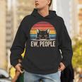 Ew People Retro Vintage Anti Social Cat Introvert Unisex Hoodie