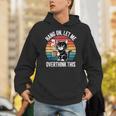 Hang On Let Me Overthink Cat Coffee Retro Introvert Unisex Hoodie