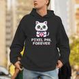 Pixel Art Pet Cat Y2K Retro Vintage Digital Nostalgia Tech Unisex Hoodie