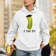 Graduation Cap Wearing Big Dill Pickle I Did It Graduate Fun Unisex Hoodie