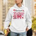HUGvyn One Loved Teacher Valentine Book Heart Reading Bow Unisex Hoodie