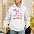 Introverted Willing To Discuss Red Platy Introvert Unisex Hoodie Introverted Willing To Discuss Red Platy Introvert Unisex Hoodie