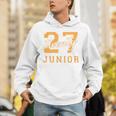 Junior Class 2027 Graduation Back To School Orange Letters Premium Tri-Blend Unisex Hoodie