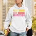 Peace Love Engineering Engineer School Graduation Retro Unisex Hoodie