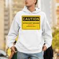 A Simple Yellow Warning Sign For Introvert Unisex Hoodie A Simple Yellow Warning Sign For Introvert Unisex Hoodie