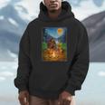 Bigfoot And Alien Reading Books Campfire Halloween Unisex Hoodie