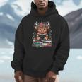 Bookworm Cute Baby Highland Cow Reading Book Unisex Hoodie
