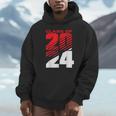 Class Of 2024 High School Senior Graduation Red Sports Style Unisex Hoodie